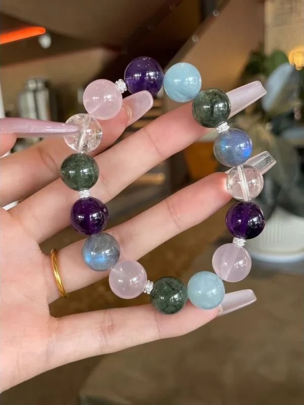 Green Vine Purple Grape Crystal Bracelet1