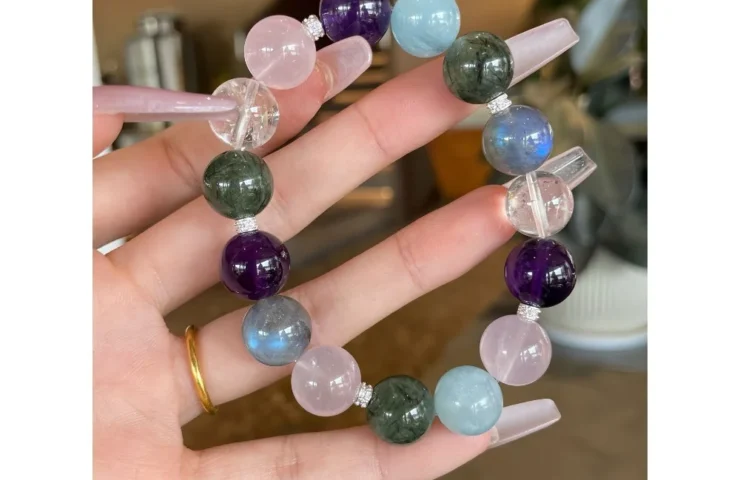 Green Vine Purple Grape Crystal Bracelet1