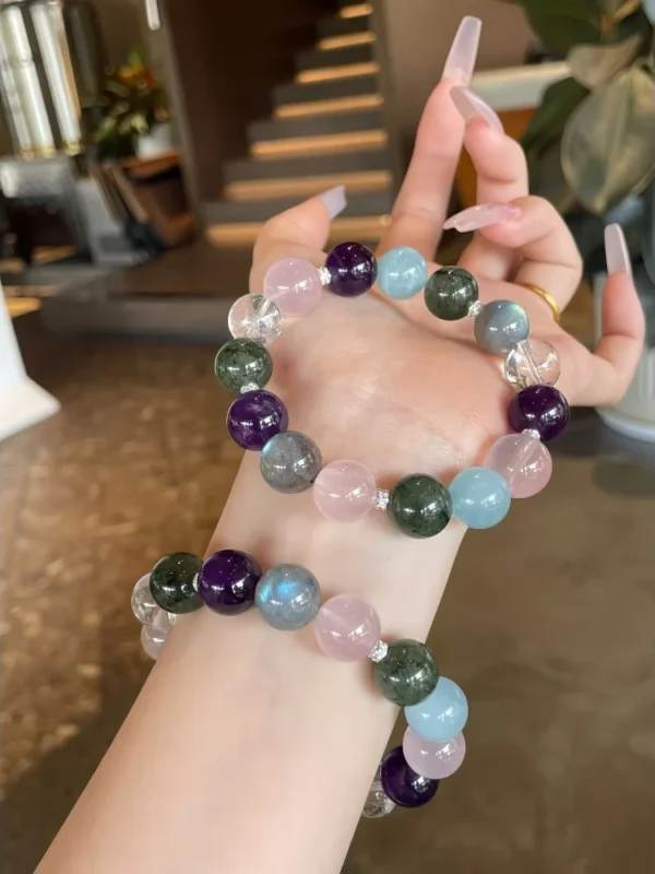 "Green Vine Purple Grape" Crystal Bracelet