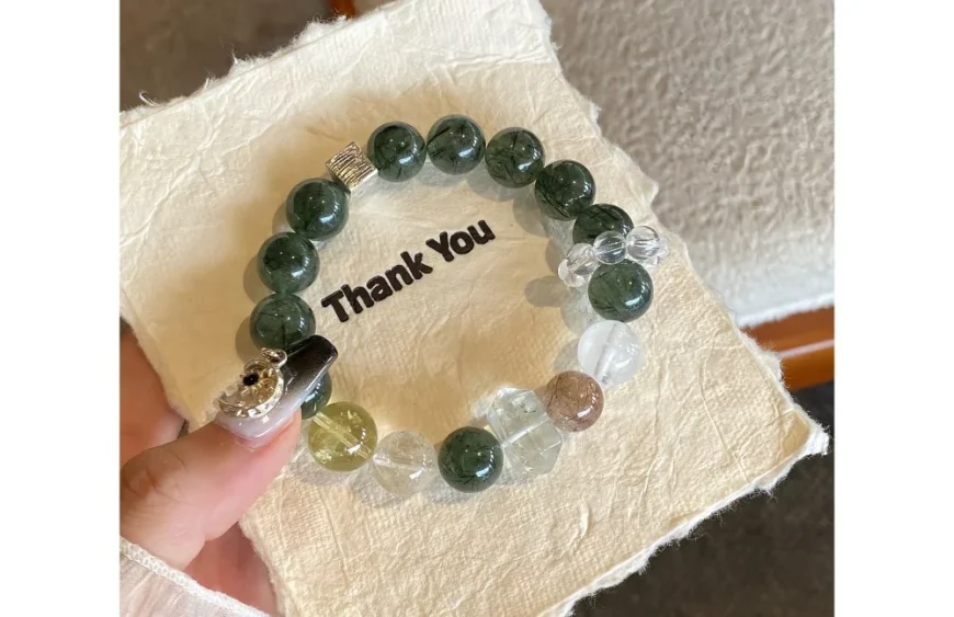 Green Rutilated Quartz Wealth-Attracting Crystal Bracelet1