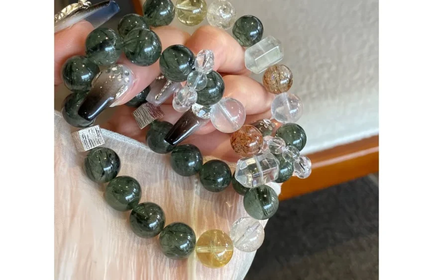 Green Rutilated Quartz Wealth-Attracting Crystal Bracelet5