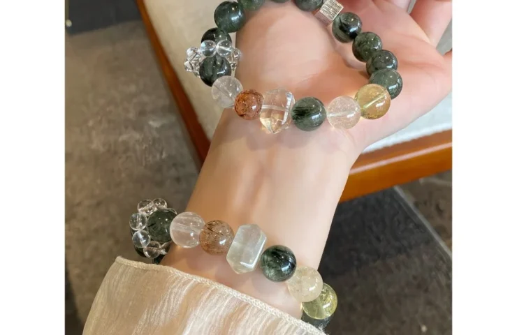 Green Rutilated Quartz Wealth-Attracting Crystal Bracelet6