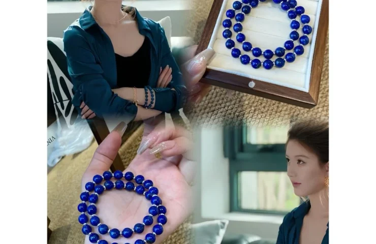 Lapis Lazuli Double-Wrap Bracelet3