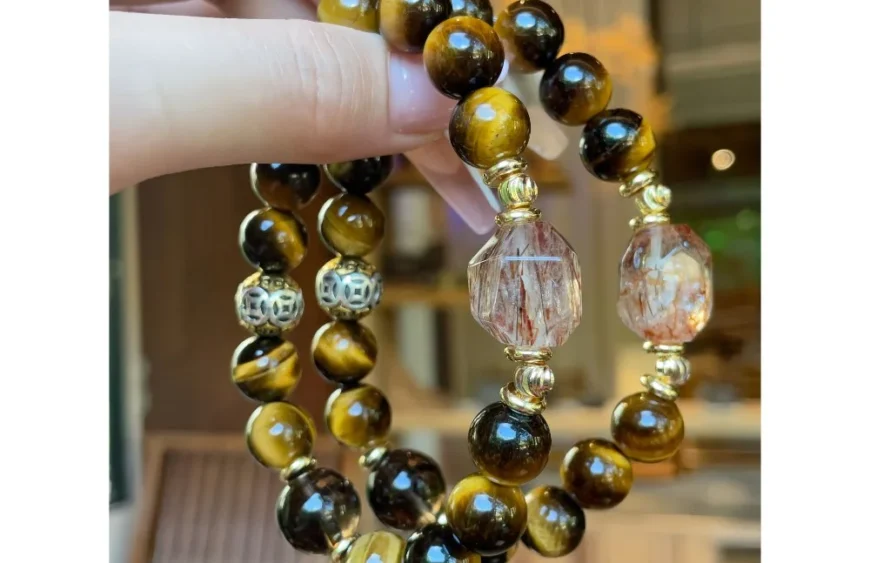Tiger Eye & Smoky Quartz Crystal Bracelet4