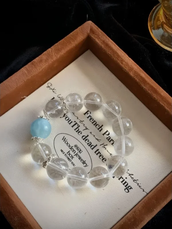 Aquamarine & Clear Quartz Bracelet1