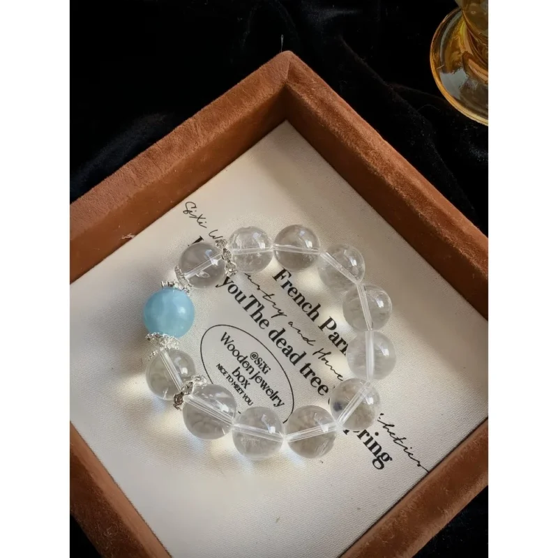 Aquamarine & Clear Quartz Bracelet