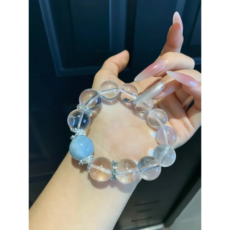 Aquamarine & Clear Quartz Bracelet