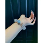 Aquamarine & Clear Quartz Bracelet