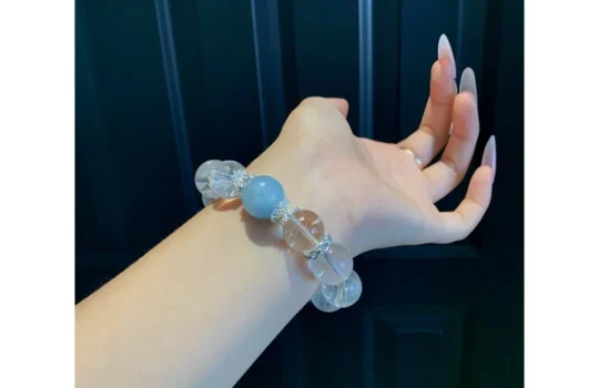 Aquamarine & Clear Quartz Bracelet3