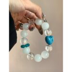Clear Quartz & White Phantom Quartz Lacquer Bead Crystal Bracelet
