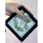 White Snow Phantom & Green Crystal Jade Crystal Bracelet